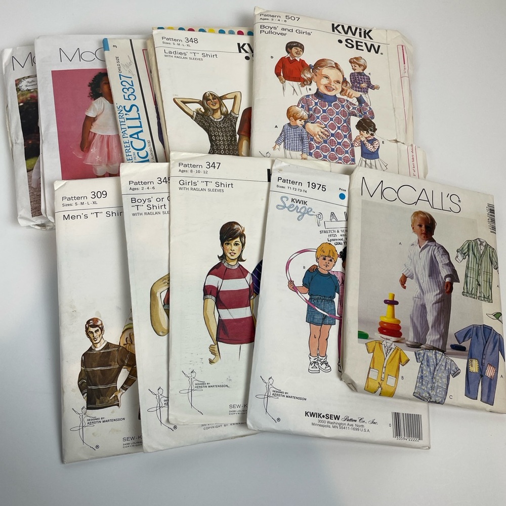 KWIK SEW & MCCALLS PATTERNS MISC LOT 13 Cut & Uncut VTG Mens Children Ladies